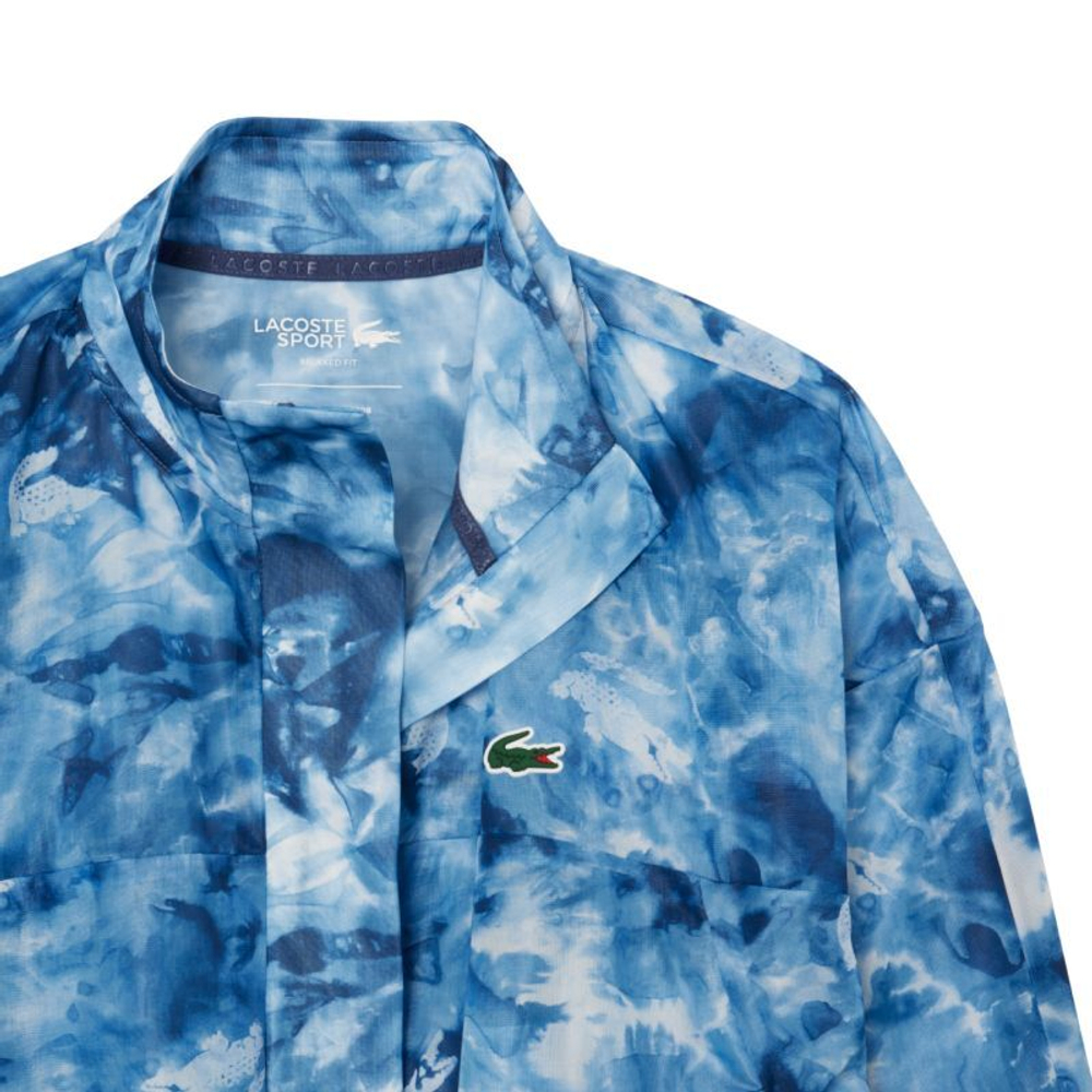 Женская Кофта теннисная Lacoste Lightweight Crocodile Print Tennis - небесный