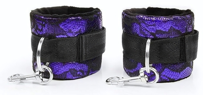 Фиолетово-черные наручники с карабинами (Цвет: фиолетовый с черным)