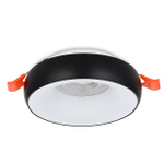 Светильник встраиваемый, GU10, D95xH35мм, IP20, черное основание, белый плафон, без лампы