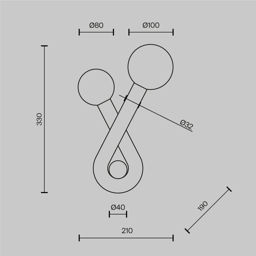 Настенный светильник (бра) Maytoni MOD476WL-02BS