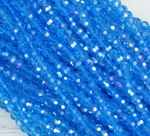 БШ016ДС4 Хрустальные бусины "32 грани", цвет: ярко-голубой AB прозрачный, 4 мм, кол-во: 95-100 шт.
