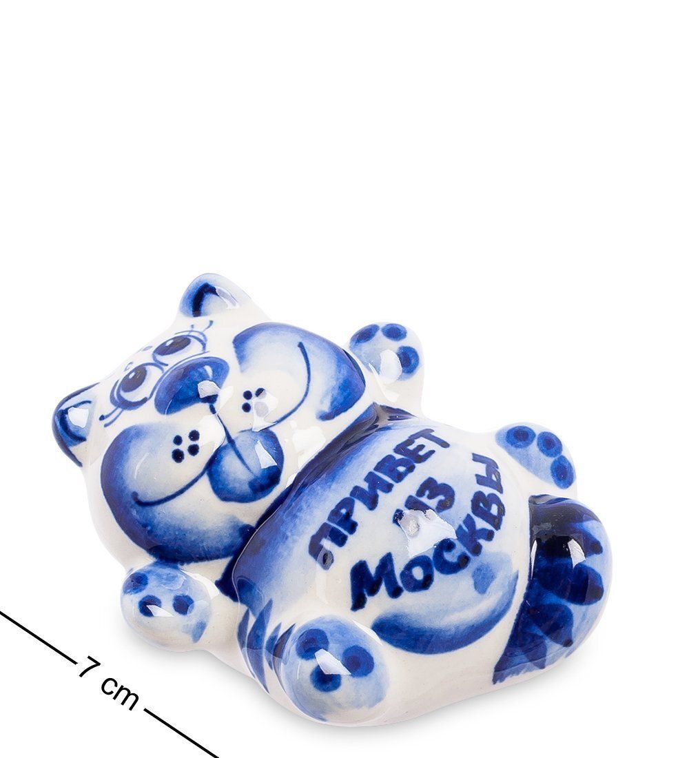 ГЛ- 373 Фигурка «Кот-Дурак» (Гжельский фарфор)