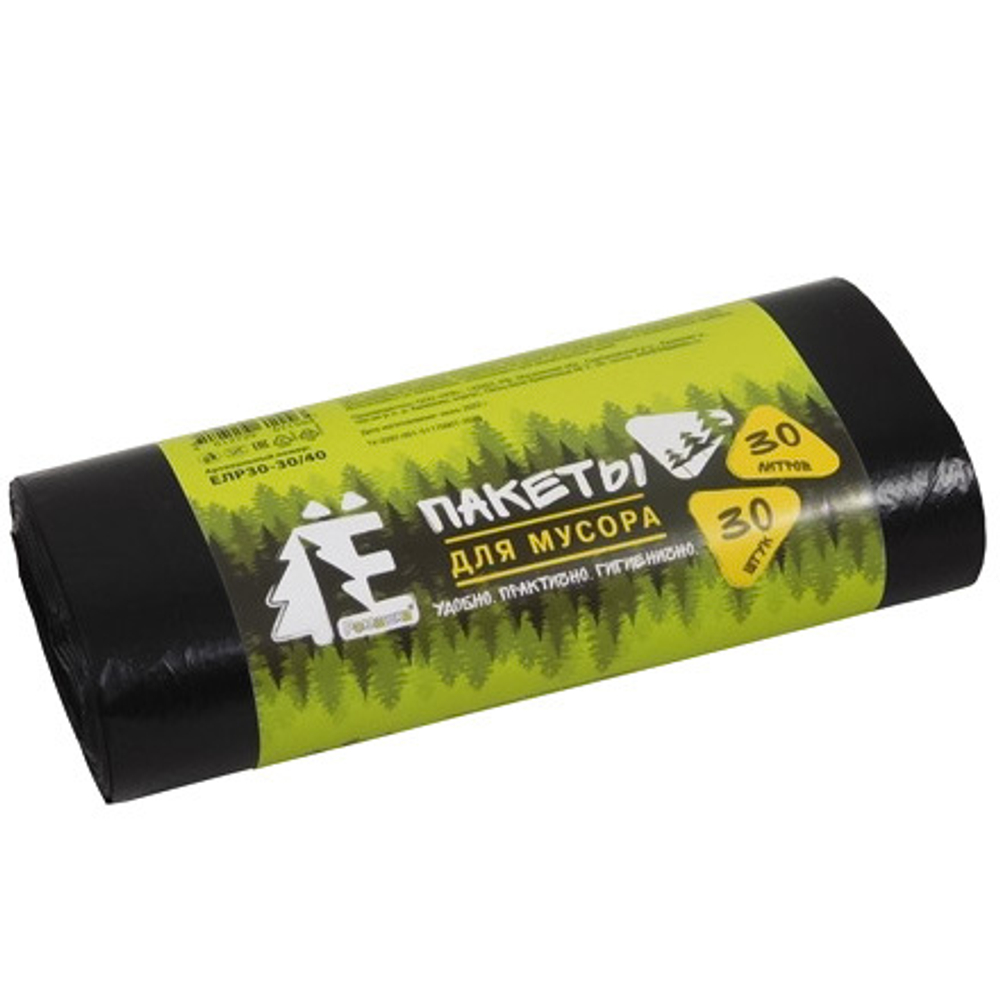 РОМАШКА Мешки мусорные ПНД 50*60, 30 л*30шт рулон
