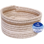 Корзинка вязаная интерьерная «ВАЛЬТА», цвет беж/белый, 18*10см, (лейбл селфи)