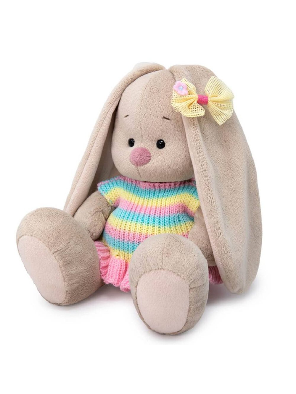 Мягкая игрушка Зайка Ми в вязаном платье 18см