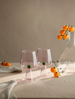 Набор бокалов для вина Orb, 400 мл, розовый/зеленый, 2 шт.