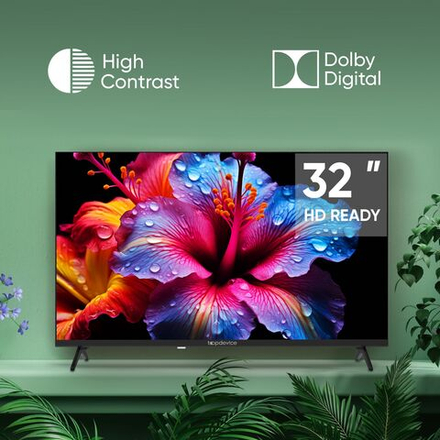 Телевизор Topdevice TV 32" LED FRAMELESS CN04, HD, черный