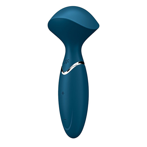 Синий вибромассажер 16см Satisfyer Mini Wand-er