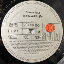 Винтажная виниловая пластинка LP Bernie Paul It's A Wild Life (Germany 1981)