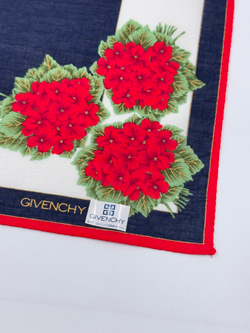 Платок синий с красными цветами Givenchy