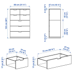 Комод - IKEA NORDLI/НОРДЛИ ИКЕА, 47х122х80 см, белый