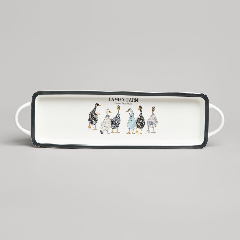 БЛЮДО С РУЧКАМИ LEFARD "FAMILY FARM" ПРЯМОУГ. 42*12*3,5 СМ (КОР=16ШТ.)
