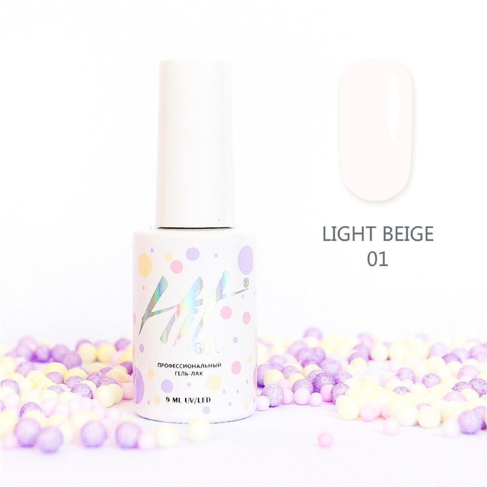 Гель-лак Beige Light  ТМ &quot;HIT gel&quot; №01, 9 мл