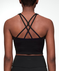 Oysho Майка Comfortlux с чашками и полосками на спине, черный