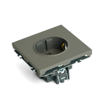 Розетка 1-местная с защитной шторкой с/з (механизм), STEKKER, 250В, 16А, серия Эмили, RST16-5110-10, платиново-серый, soft touch 49958