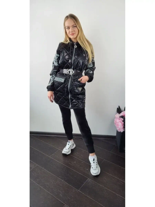 куртка удлиненная с капюшоном