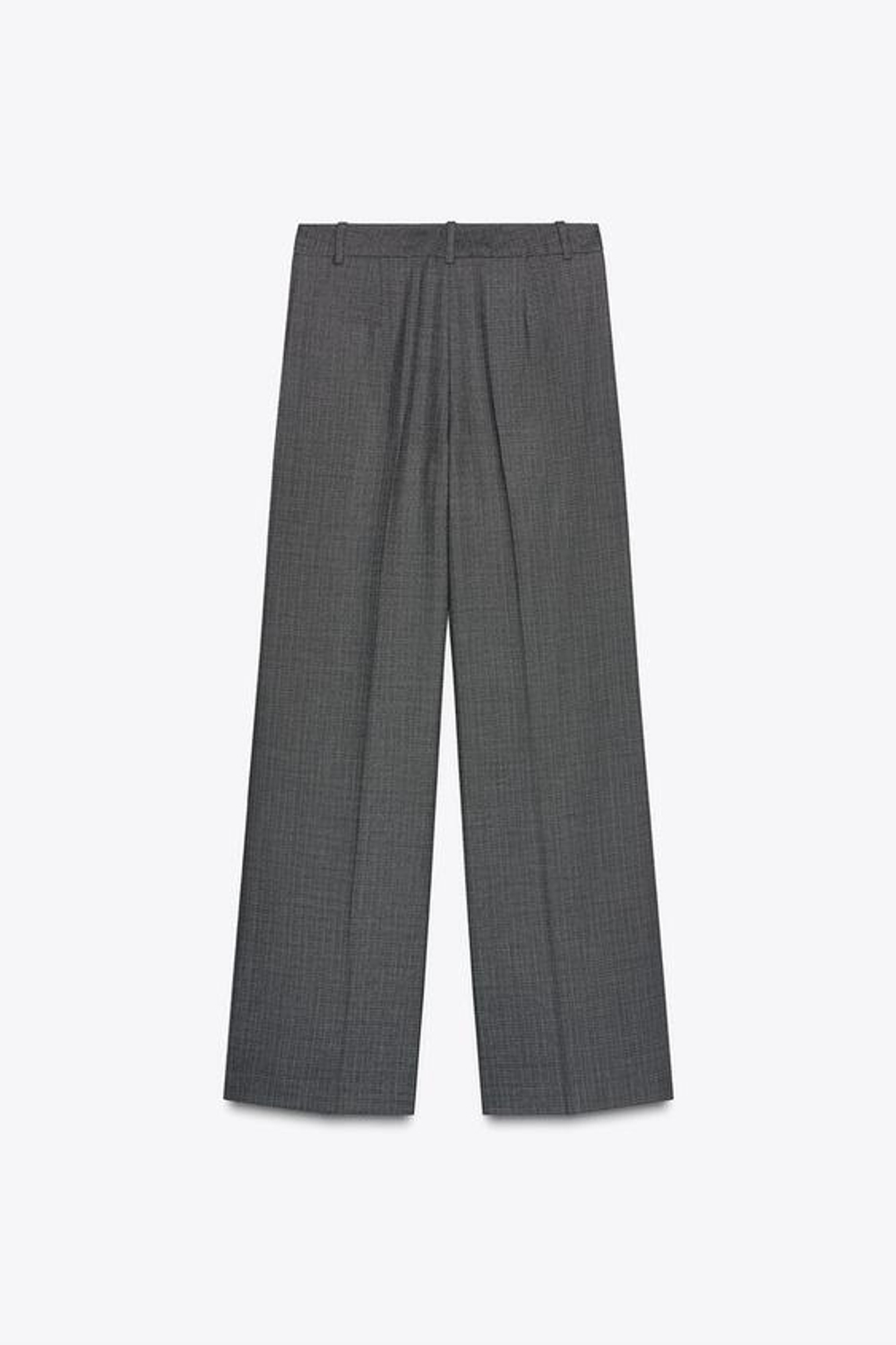 ZARA ШИРОКИЕ БРЮКИ С ЗАЩИПАМИ, ЧЕРНЫЙ/ЭКРЮ