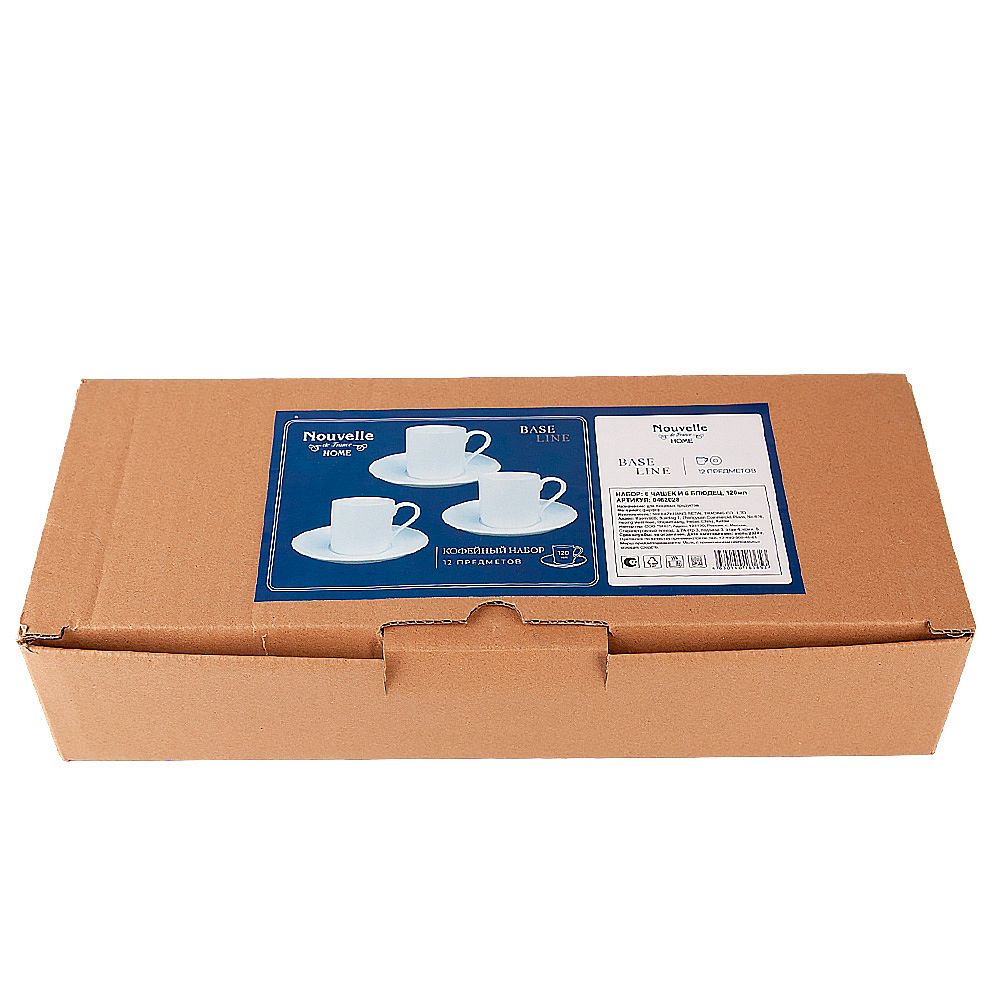 Набор кофейный 12пр. "Notele" (6 персон) v=120мл (фарфор) (транспортная упаковка)