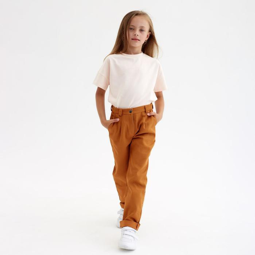 Брюки для девочек Casual collection KIDS, рыжий, р. 128 см 6535031 (MINAKU)