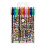 Набор гелевых ручек 10 цветов с блестками, рисунок на корпусе