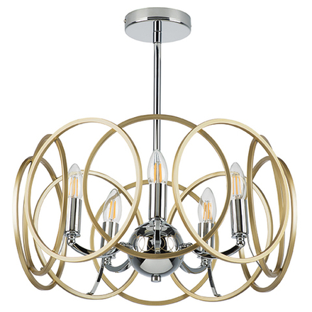 713053 Люстра REGOLO 5х40W E14 ХРОМ/ЗОЛОТО