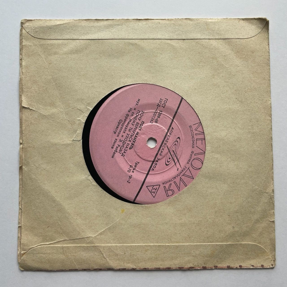 Винтажная виниловая пластинка LP Мануэль Manuel Manankichian Зaбыть Teбя 7 дюймов (СССР 1969)