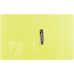 Папка с зажимом Berlingo Neon, 700мкм, корешок 17мм, неоновая желтая, внутрен. карман