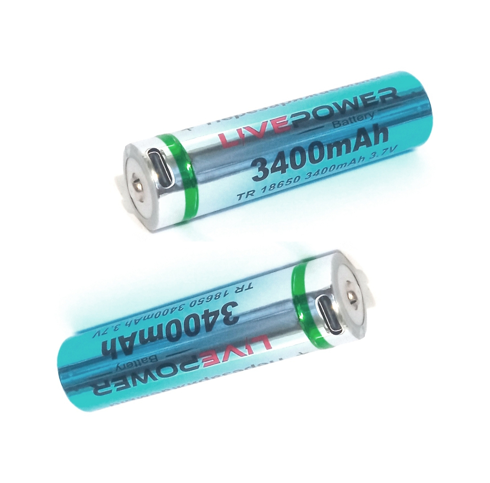 Аккумулятор 18650 -3400mAh LivePower A4015 TypeC зарядка