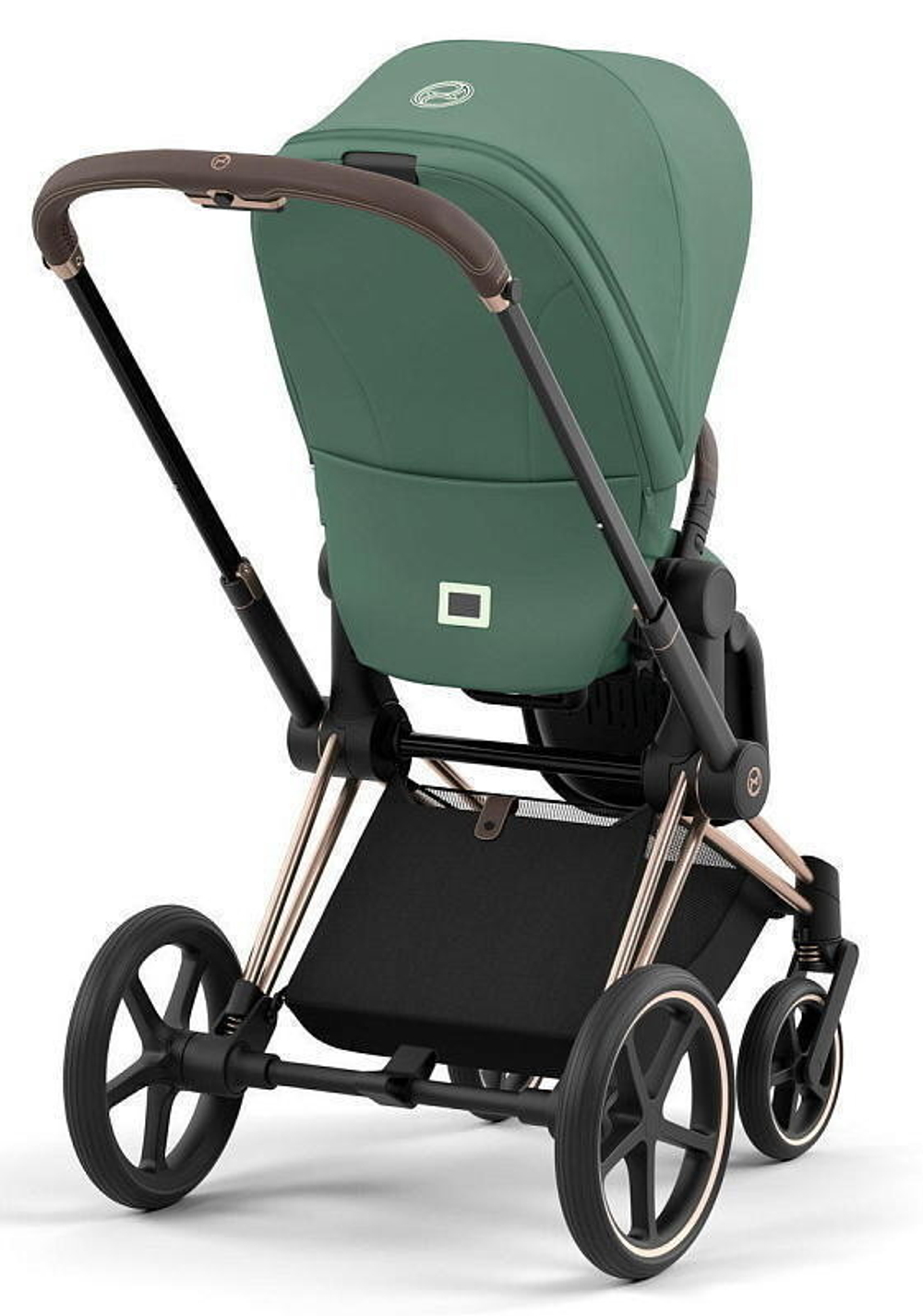 Коляска Cybex Priam IV Rosegold complete Aton S2 Lava Grey Base One 4 в 1 Leaf Green