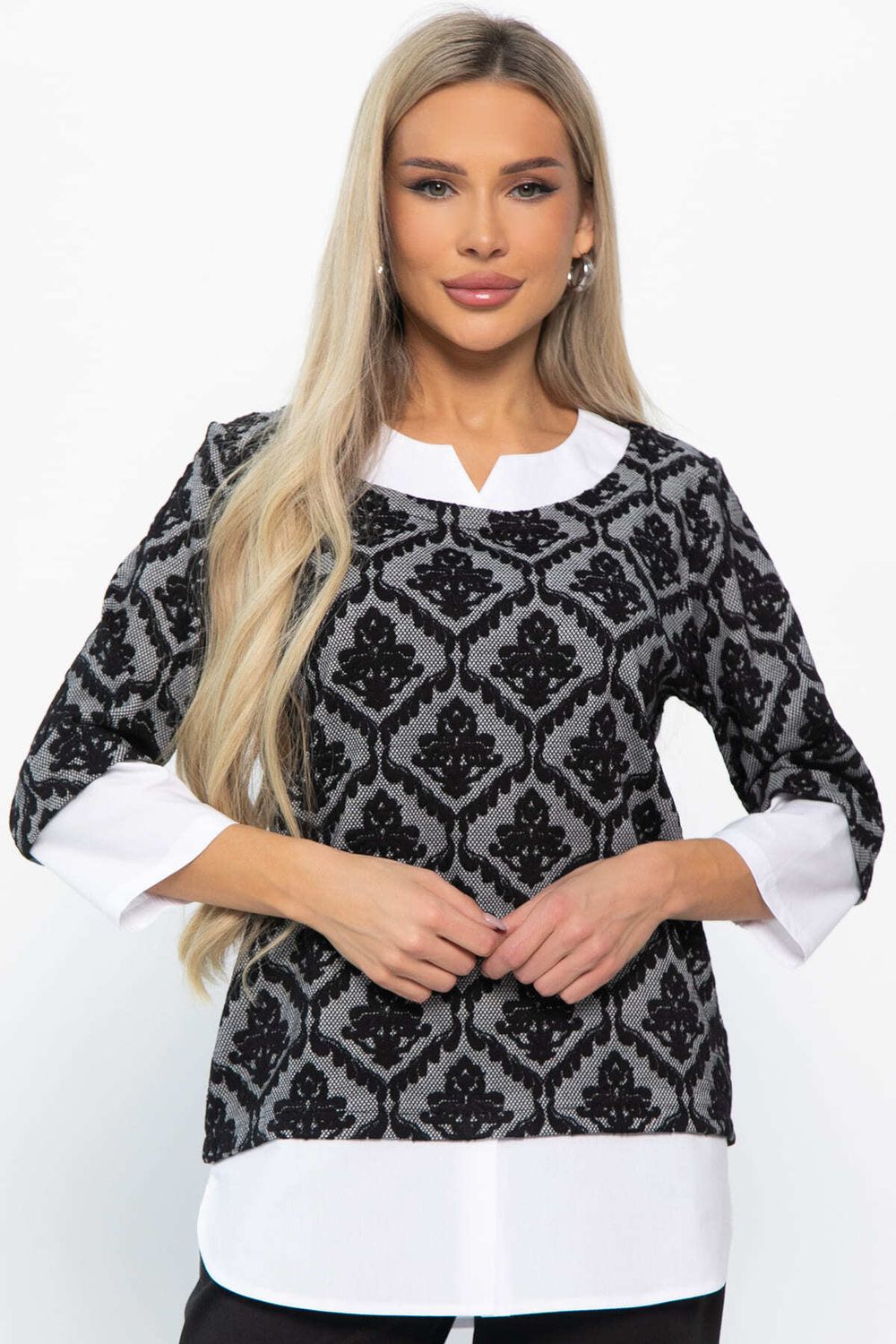 Джемпер Нежный акцент (черно-белый) Б14851-18М LT Collection