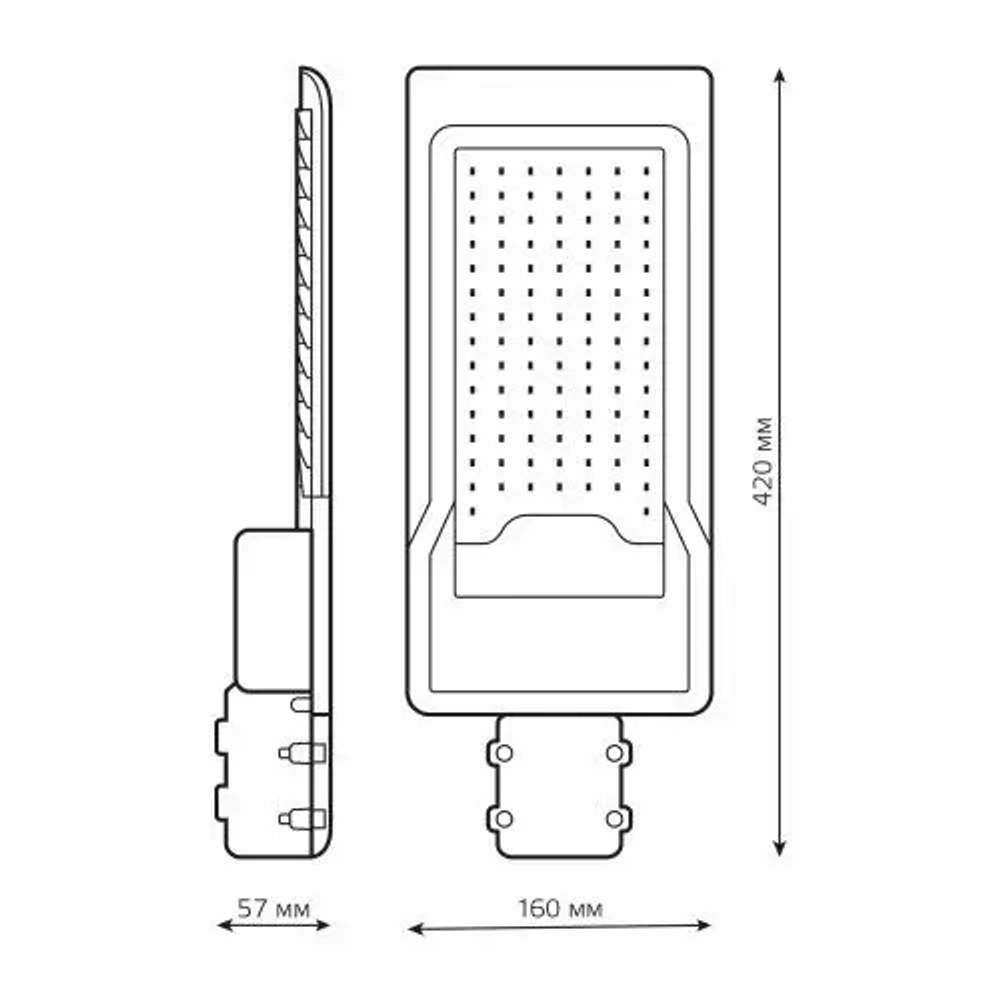 Св-к Gauss LED уличный  Avenue 100W 10000lm 3000K 190-250V IP65 420*160*57мм черн КСС "Ш" 629534100