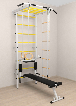 Шведская стенка Sv Pro рукоход 855 (Турник Pro рукоход/Брусья/стойка/Скамья/Канат/Kольца/Лестница)