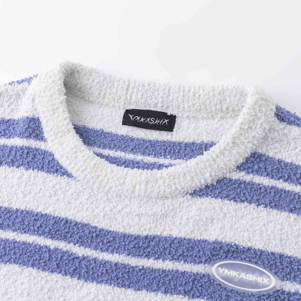 Свитер Ymkashix Soft Strips белый/голубой