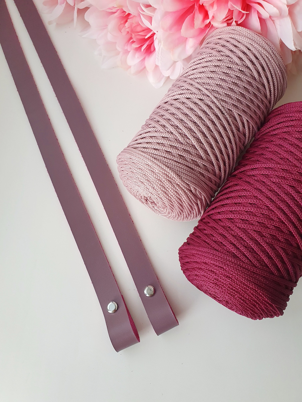 Ручки для сумок на винтах (2 шт)  60 см цвет Сирень