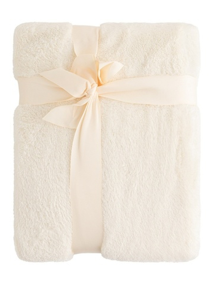 Плед DeNASTIA Тедди 200x220 100%пэ молочный