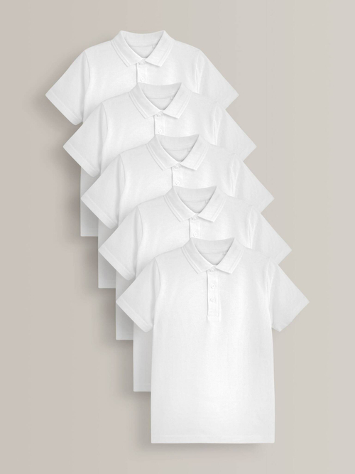 Поло школьное для мальчика Next 631-025, 5 шт., Белый