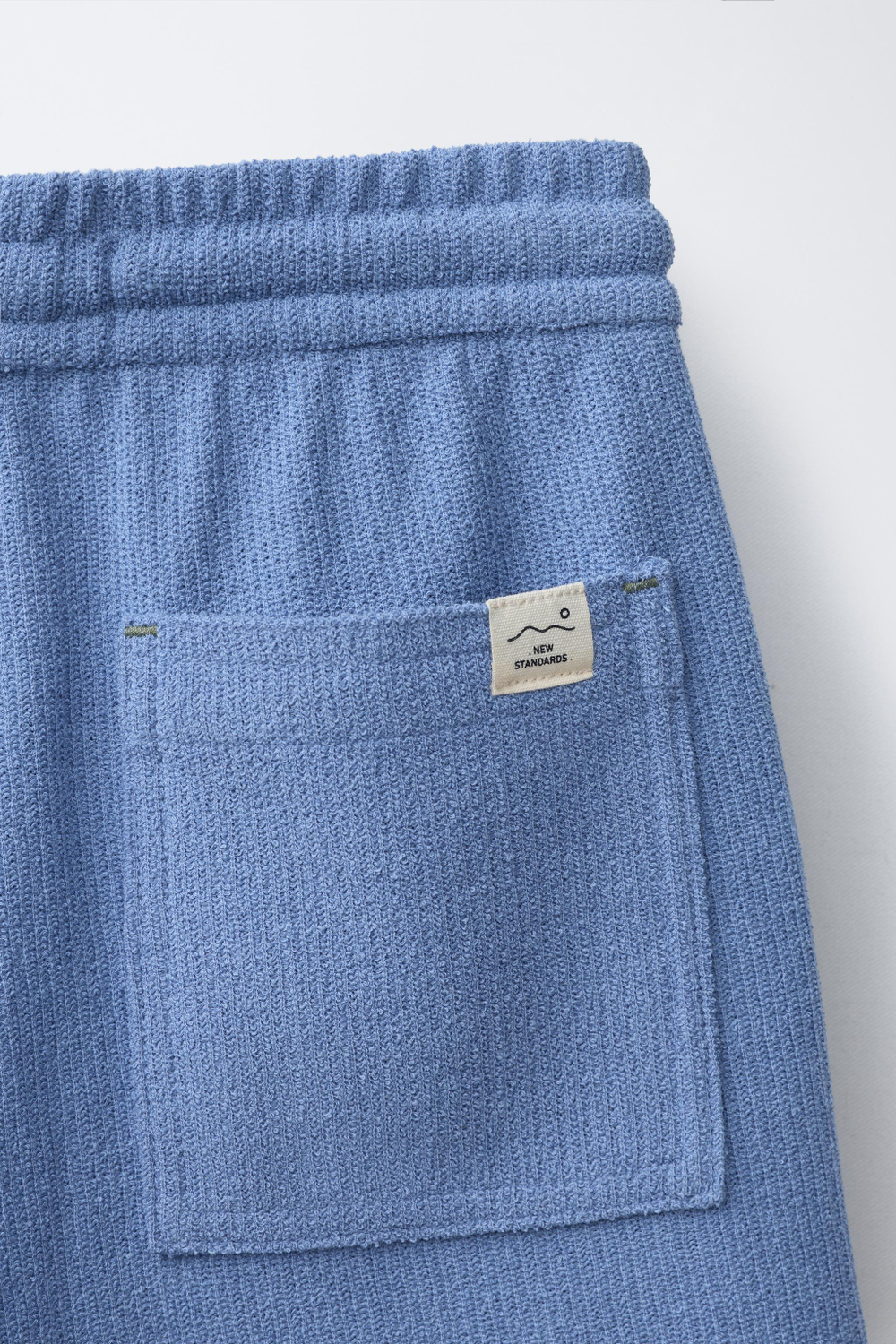 ZARA ШОРТЫ-БЕРМУДЫ В СТИЛЕ РУСТИК, СИНИЙ