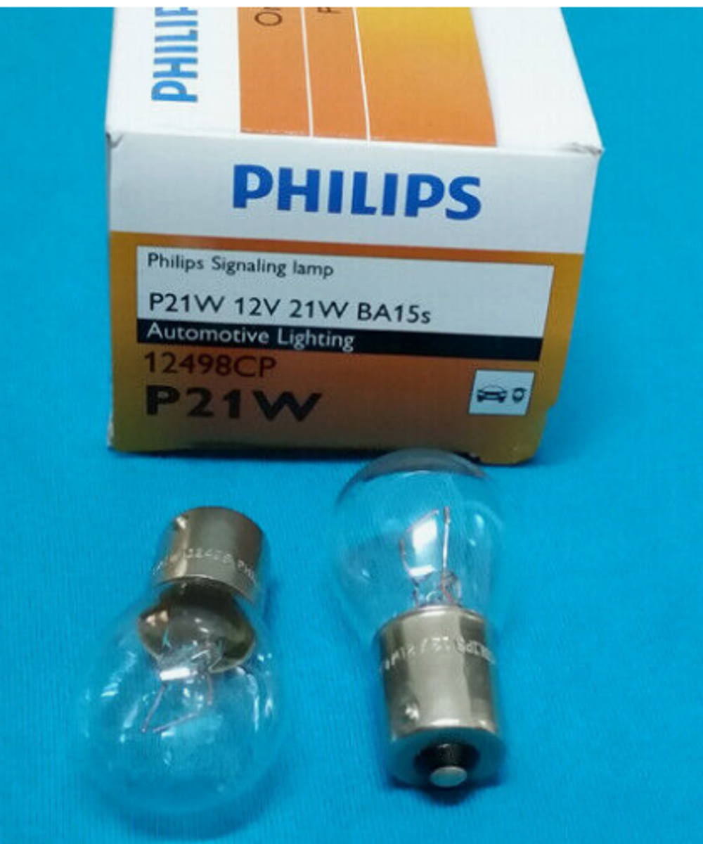 Автолампа  Р 12-21  (P21W) 1конт (BA15s) PHILIPS Premium Vision (уп10шт) #12498CP (EU) ORIGINAL