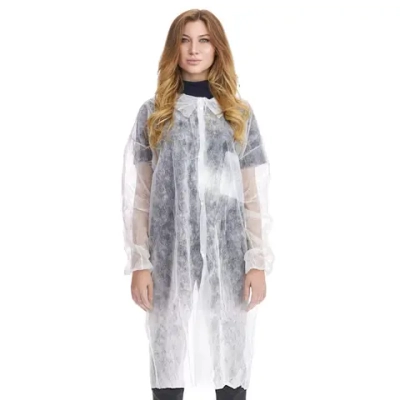 Халат процедурный нестерильный на липучке рукав-резинка 110 см плотность 20 размер XXL