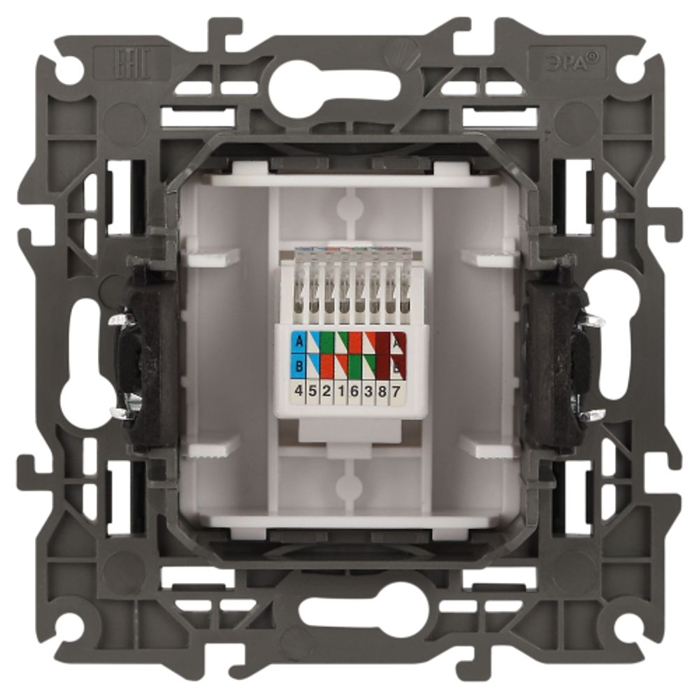 Розетка ЭРА Elegance 14-3107-05 информационная RJ45 IP20 антрацит