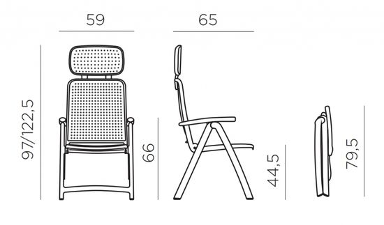 Кресло пластиковое складное Acquamarina цвет тортора Италия