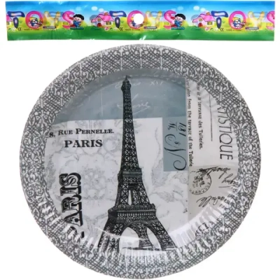Тарелка бумажная 18 см в наборе 10 шт «Париж»