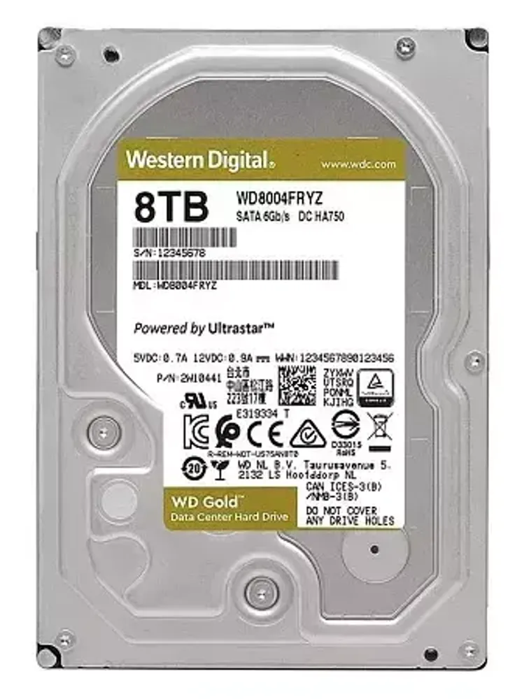 HDD Server WD Gold (3.5&#39;&#39;, 8TB, 256MB, 7200 RPM, SATA 6 Gb/s)