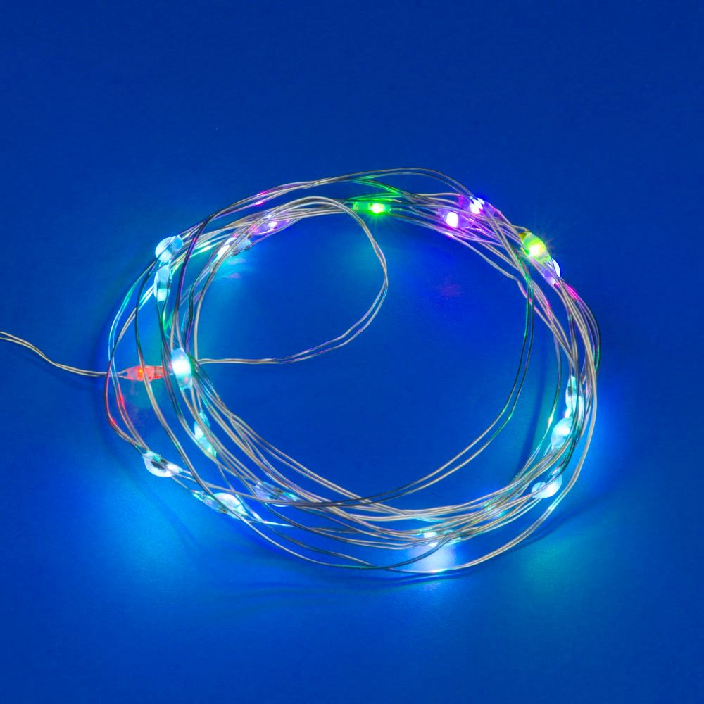 ULD-S0200-020-DTB-3AA-RC RGB IP20 DEW Гирлянда светодиодная Роса на батарейках 3AA не в-к. 2м. 20 светодиодов. RGB свет. Пульт ДУ в-к. Провод прозрачный. TM Uniel