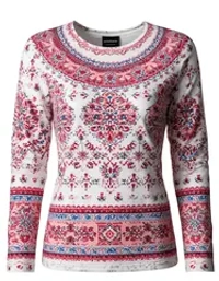 Лонгслив folk женский QOZA, красный , р. xs-l