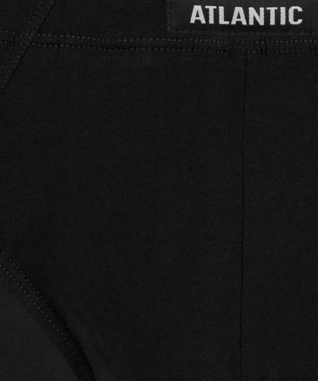 Мужские трусы (3шт) слипы классика Atlantic 3SMP-129, хаки + черный + серо-голубой