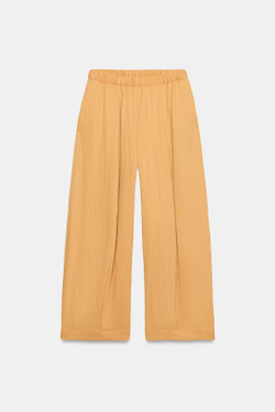 ZARA БРЮКИ BARREL — ZW COLLECTION, ПЕРСИКОВЫЙ