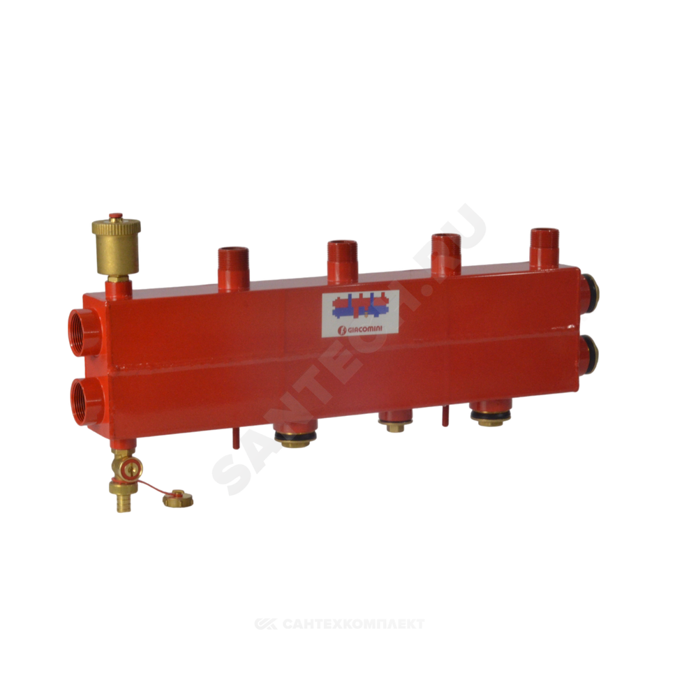 Коллектор котельной сталь 1 1/4" ВР на 3 контура 1" НР R586SEP Giacomini R586SEY03