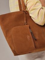 Замшевая сумка шоппер Texas DBR 31390 коричневый лист