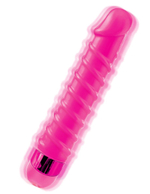 Розовый вибромассажер с винтовыми ребрышками Candy Twirl Massager - 16,5 см. (Цвет: розовый)